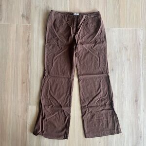 New York & Company Linen Blend Brown Pant